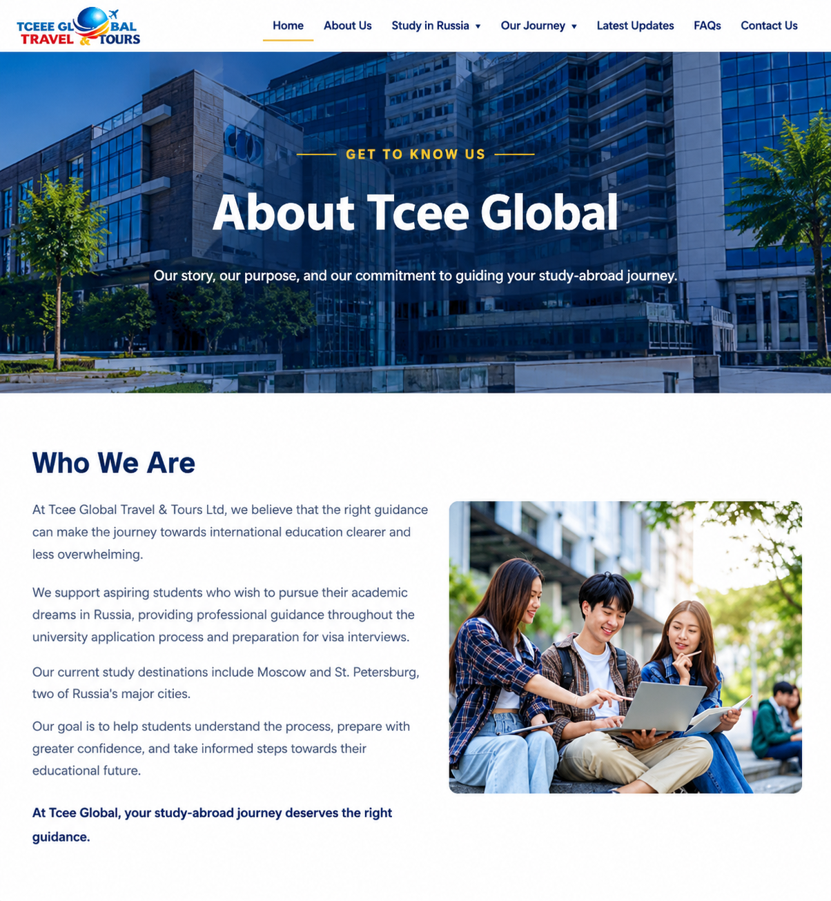 Tcee Global website About section